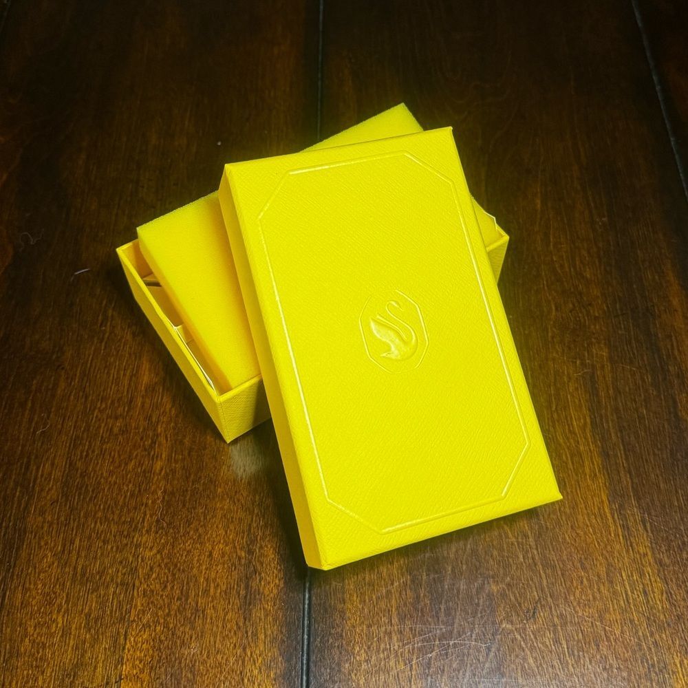 Bright Yellow Swarovski Earring Embossed Box Set